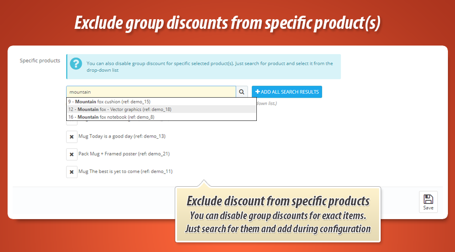 Zdjęcie 1: Wyłączenie rabatu grupowego dla specificznych produktów