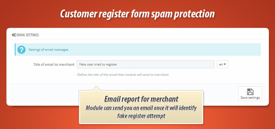Foto 11: Protección contra spam de registro de clientes