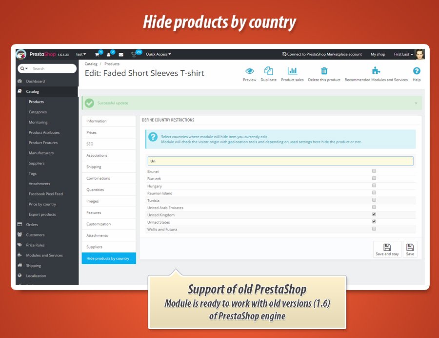 Foto 5: Ocultar Produtos por País (Geolocalização)