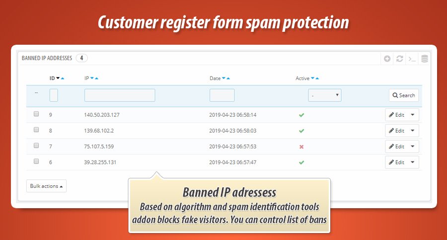 Foto 9: Protección contra spam de registro de clientes