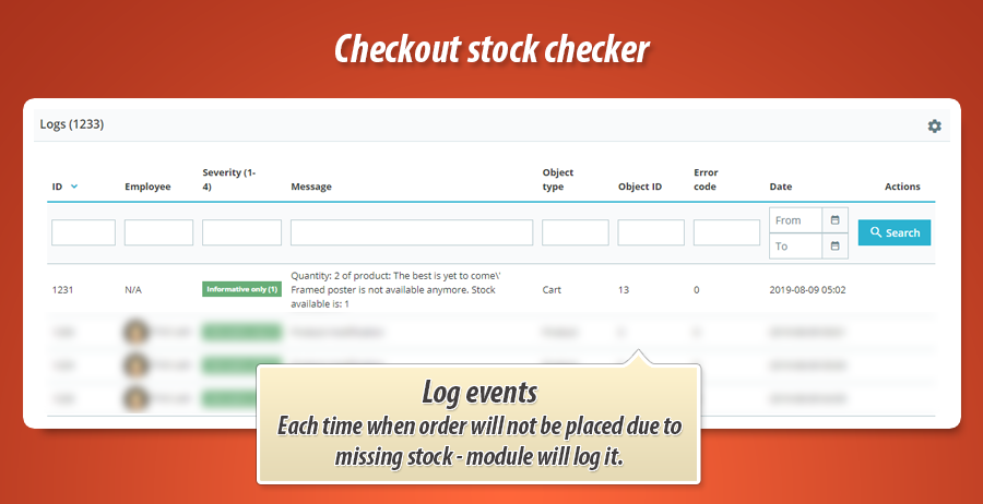 Foto 2: Verifique el stock del producto durante el pago