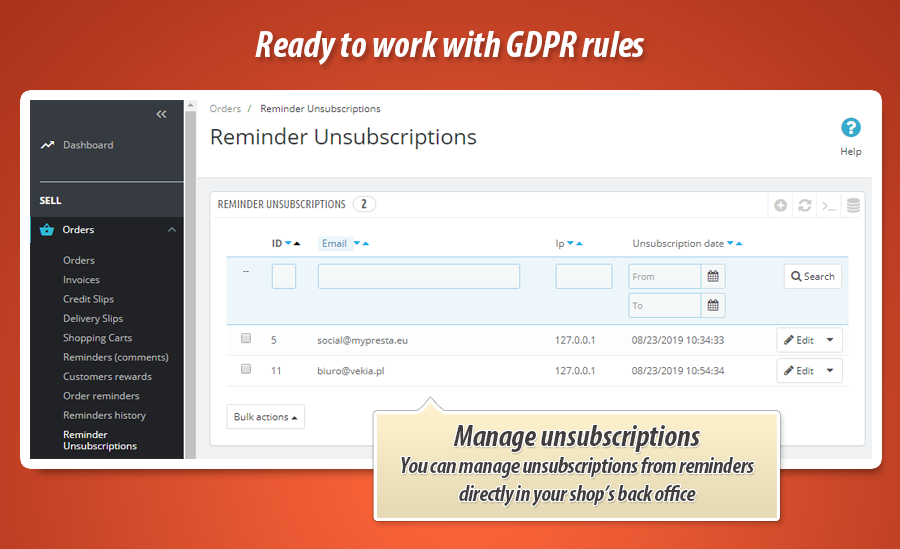 Foto 3: Enviar recordatorios sobre pedidos impagos