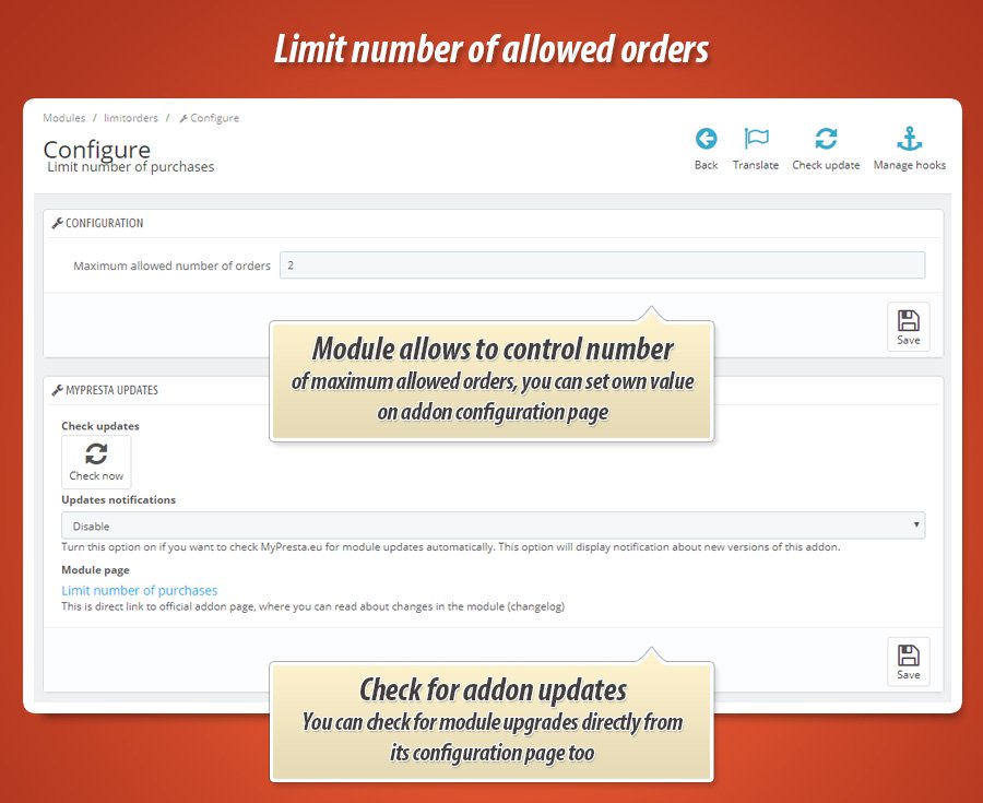 Foto 2: Limitar el número de pedidos permitidos