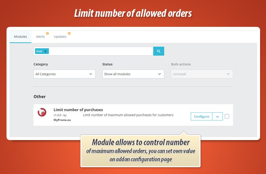 Foto 3: Limitar el número de pedidos permitidos