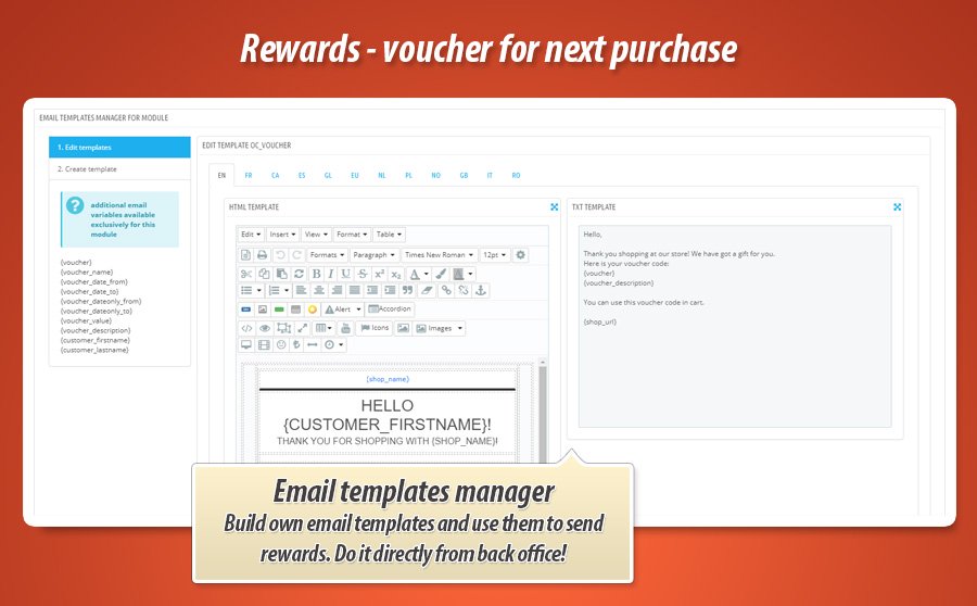 Image 2: Rewards - Voucher codes after orders