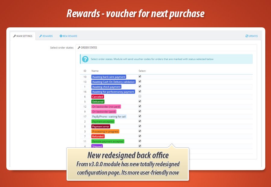 Image 3: Rewards - Voucher codes after orders