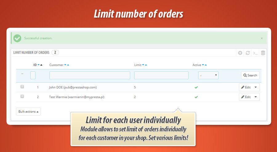 Foto 1: Limitar el número de pedidos permitidos
