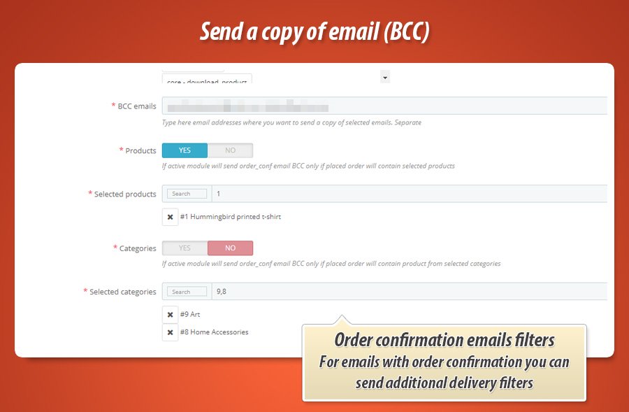 Photo 1: Envoyer copie emails (BCC)