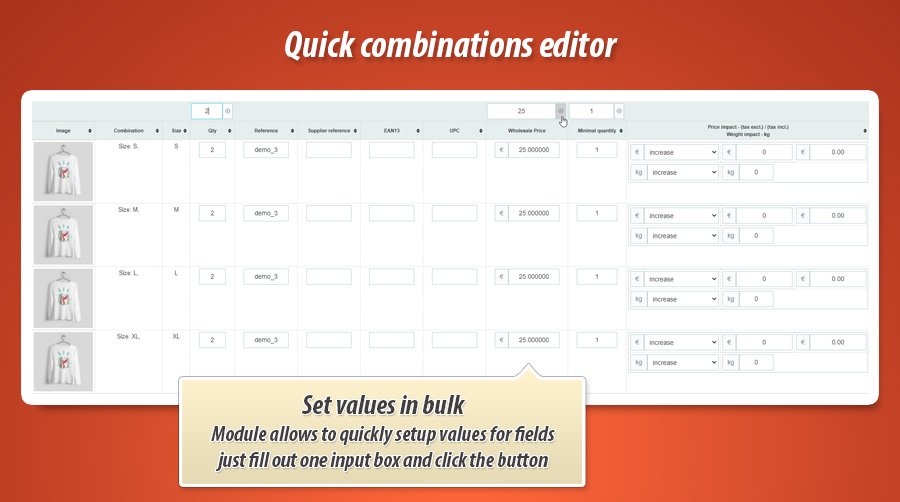 Zdjęcie 2: Masowa edycja kombinacji