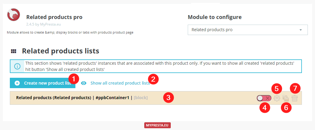 related products edit page instance