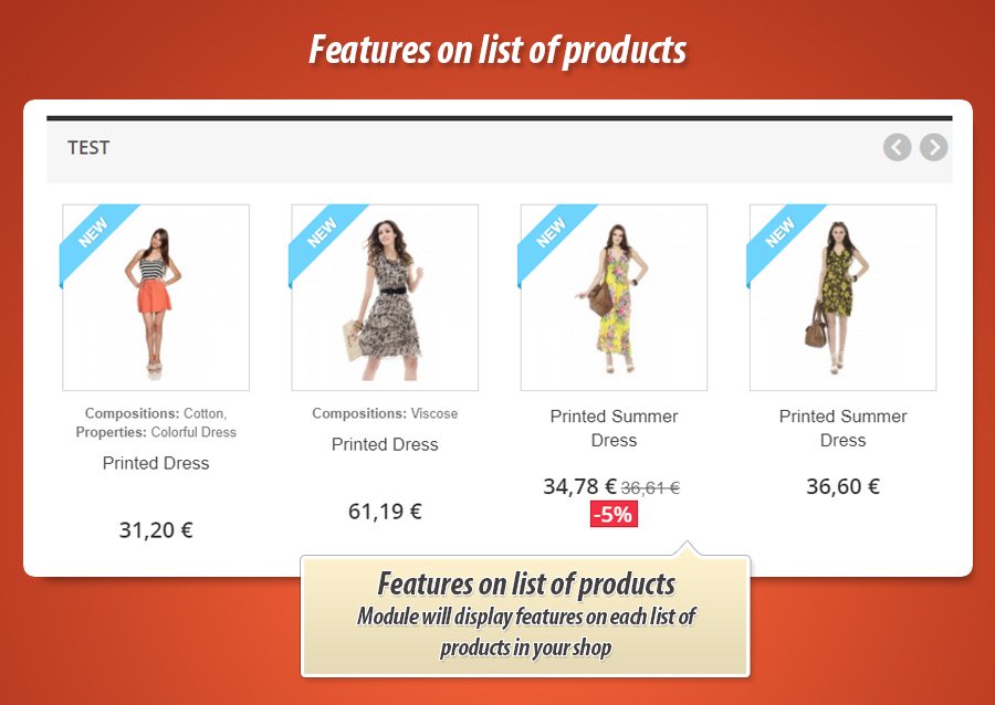 Foto 1: Lijst van producteigenschappen