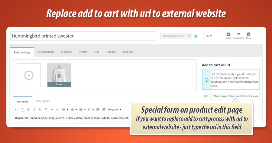 Zdjęcie 7: Podmiana dodaj do koszyka na link do strony