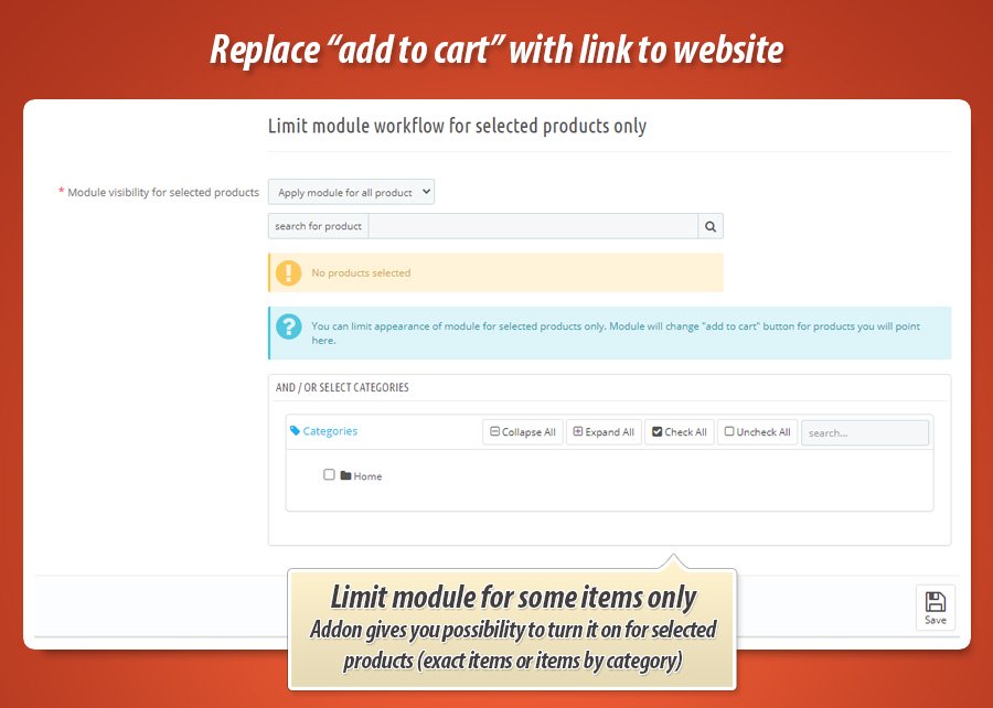 Zdjęcie 2: Podmiana dodaj do koszyka na link do strony