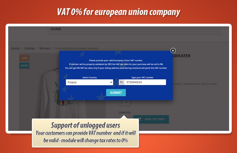 Kuva 5: Verojen tarkistus VIES -järjestelmässä ja 0 % arvonlisävero