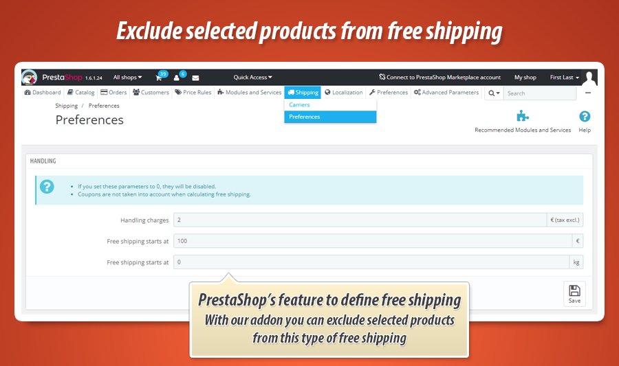 Zdjęcie 2: Wyklucz wybrane produkty z darmowej dostawy