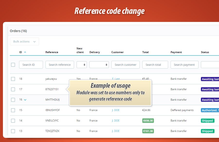 Foto 1: Cambio de referencia de pedido gratis
