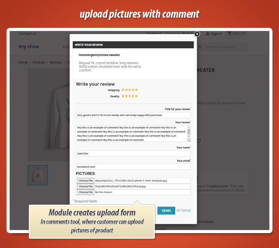 Foto 5: Anexar Imagens às Avaliações de Produtos