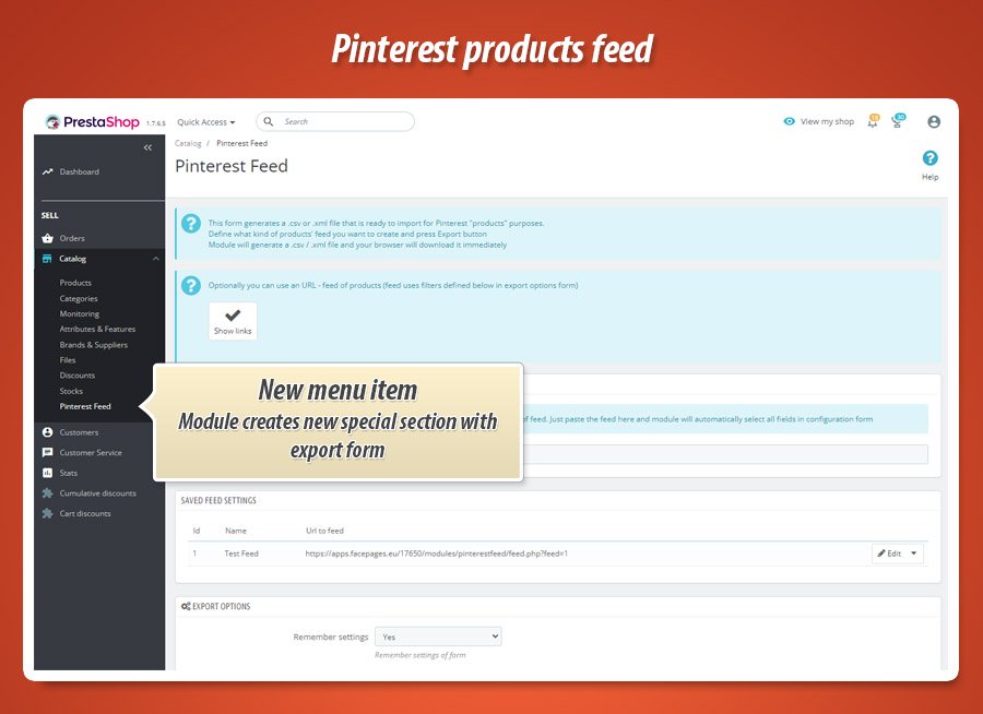 Kuva 10: Pinterest-tuotteiden syöttö