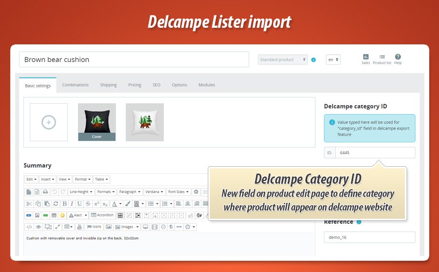 Kuva 1: Vie tuotteet Delcampe Listeriin