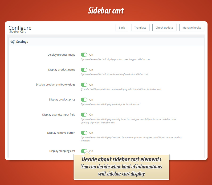 Image 1: Sliding sidebar cart