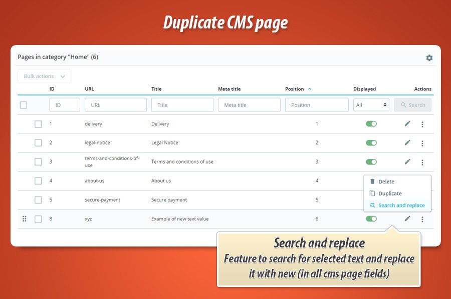 Foto 3: CMS pagina dupliceren