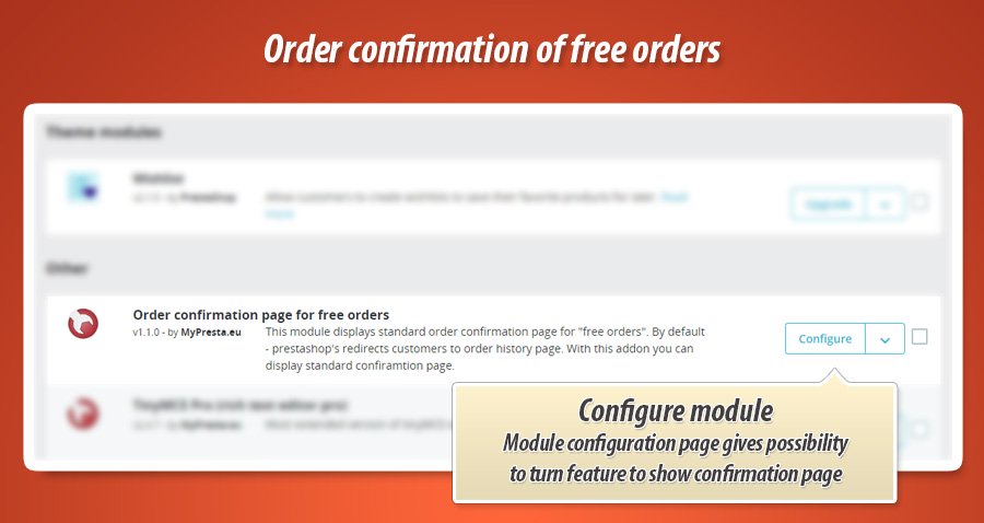 Zdjęcie 3: Strona z potwierdzeniem złożenia zamówienia dla darmowych zamówień