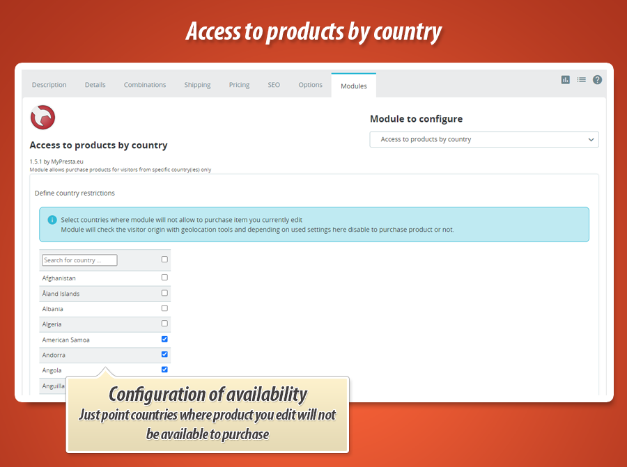 Zdjęcie 3: Dostęp do produktu z wybranych krajów