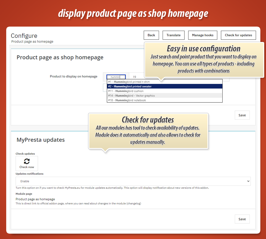 Photo 2: Page produit comme page d