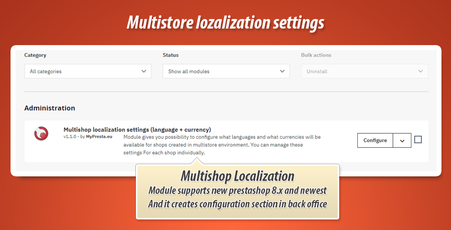 Kuva 3: Multistore -kieliasetukset ja valuutta