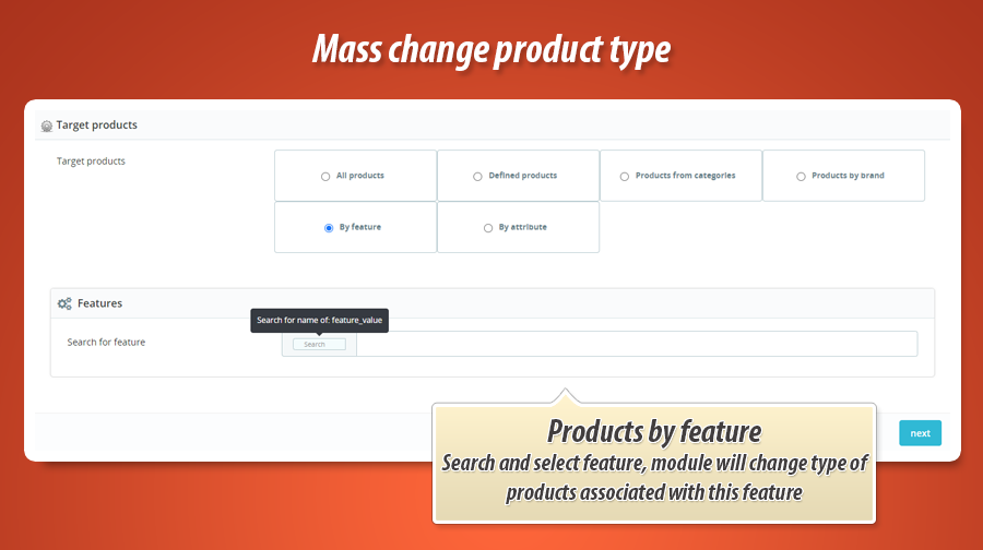 Photo 3: Changement masse type de produit