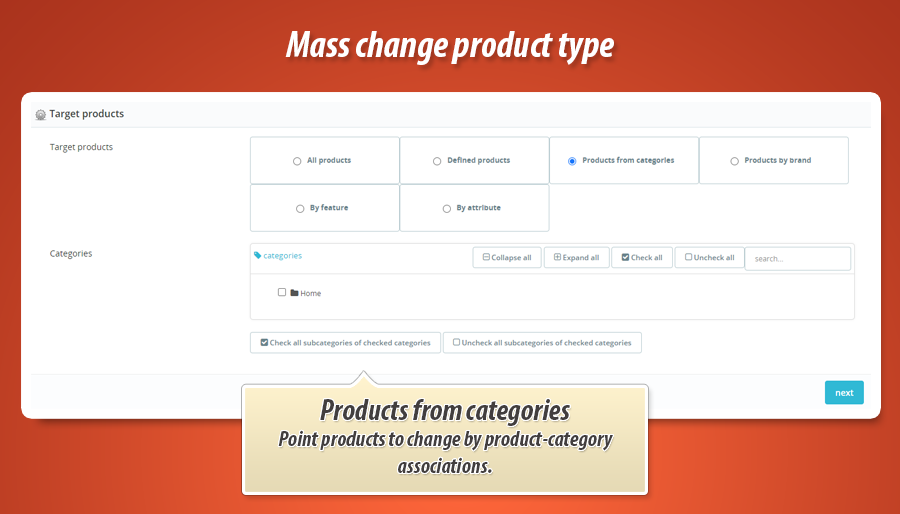 Photo 5: Changement masse type de produit