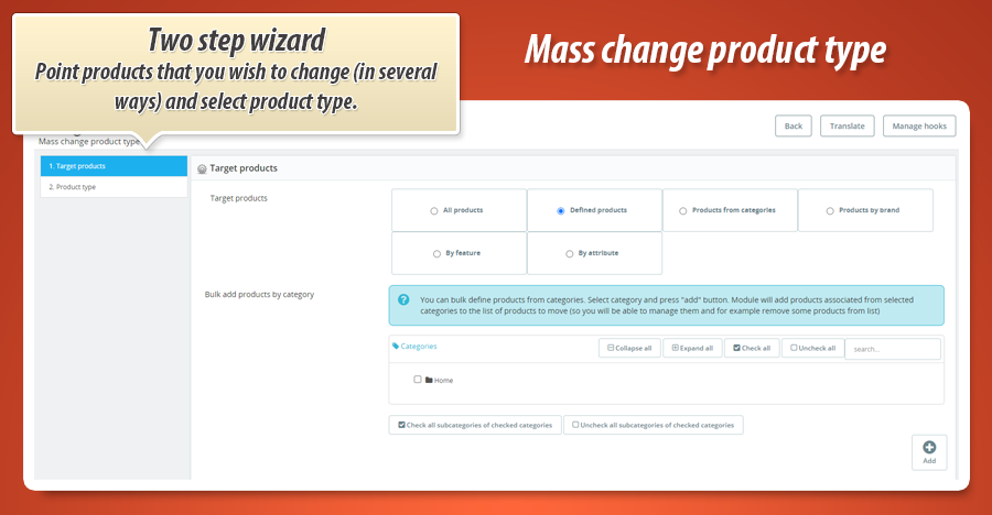 Photo 8: Changement masse type de produit