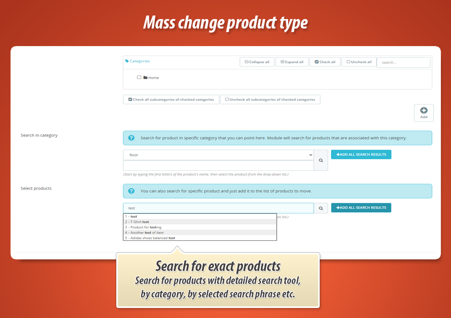 Photo 6: Changement masse type de produit