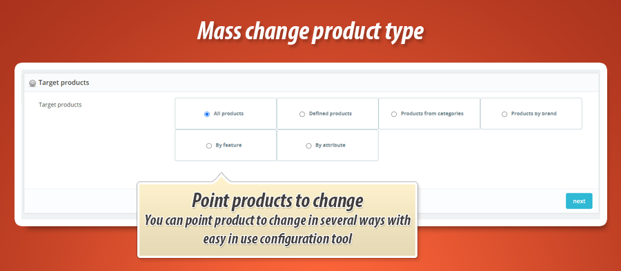 Photo 7: Changement masse type de produit