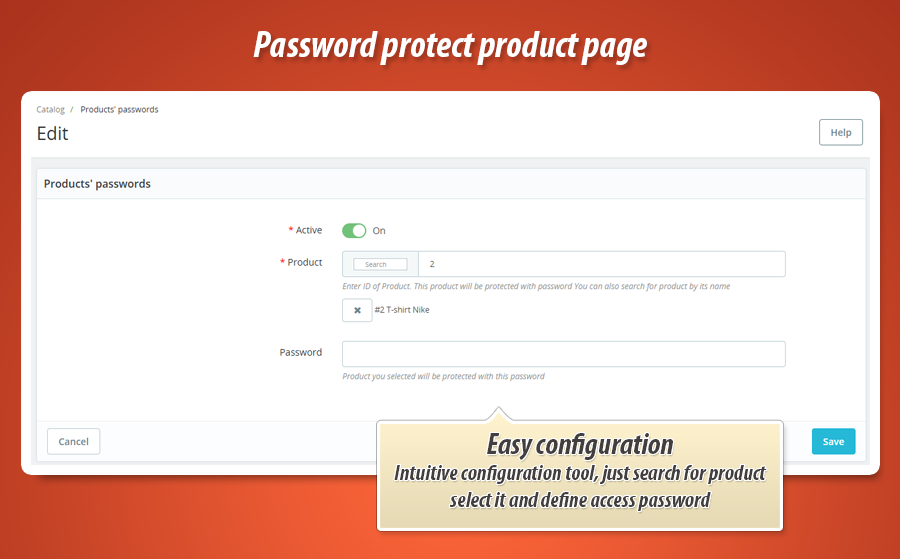 Image 1: Password protected product pages