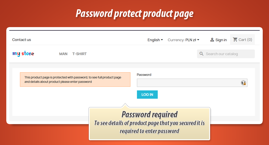 Image 3: Password protected product pages