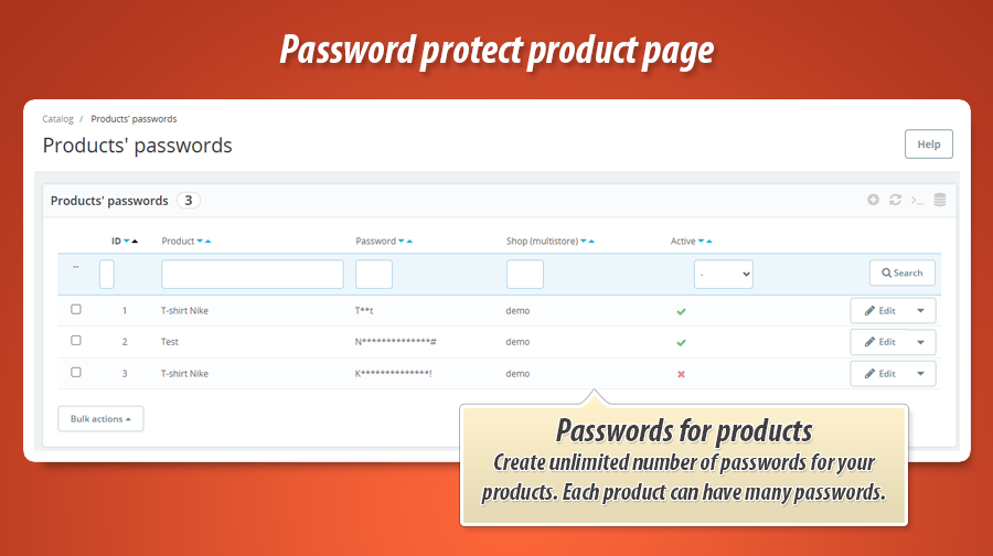Image 2: Password protected product pages