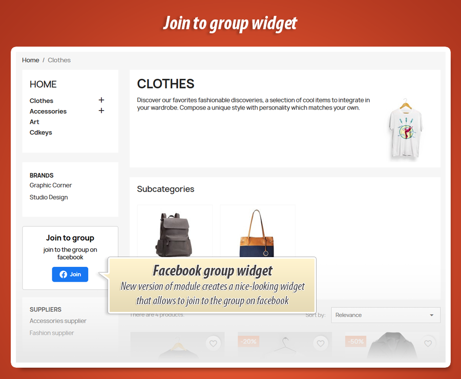 Kuva 1: Facebook-ryhmään liittyvä widget