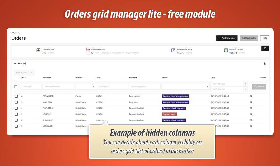 Image 3: Order Grid Manager Free