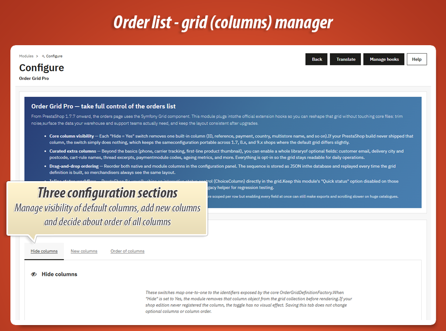 Image 9: Order Grid Pro - columns & layout of list of orders