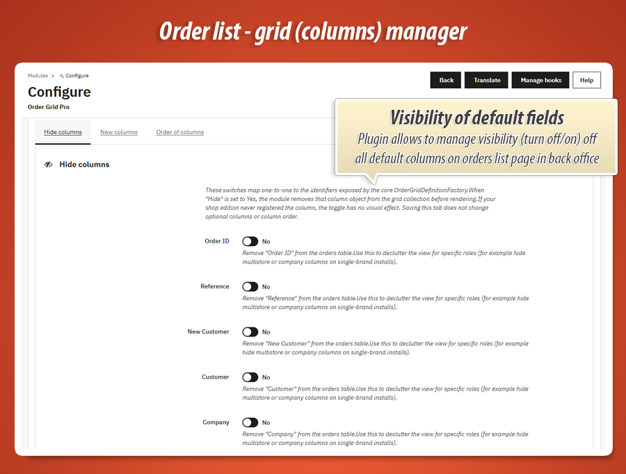 Image 8: Order Grid Pro - columns & layout of list of orders