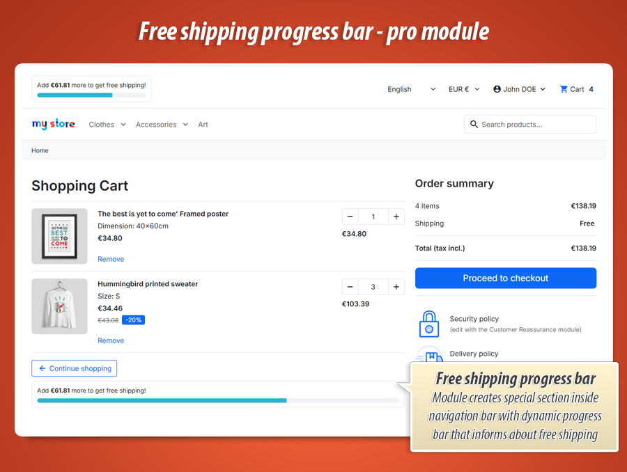 Image 3: Free Shipping Progress Bar for free