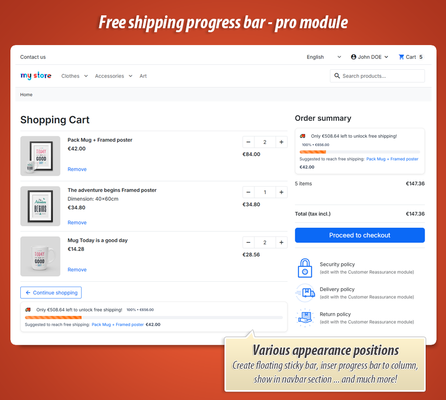 Image 12: Free Shipping Progress Bar Pro