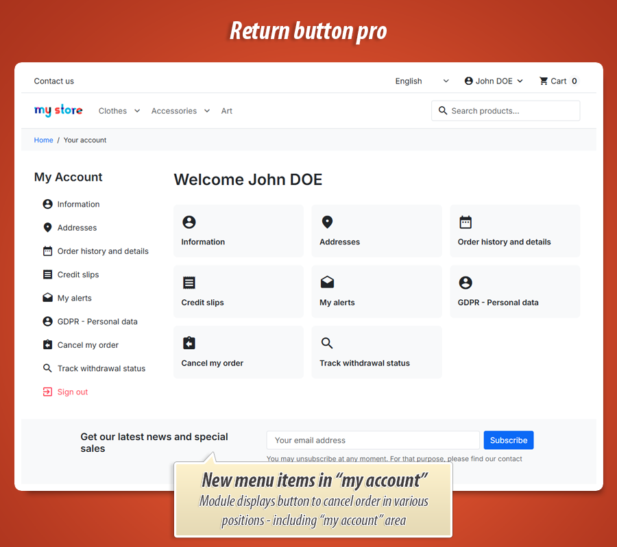Foto 2: EU Retourknop – Online herroepingsformulier