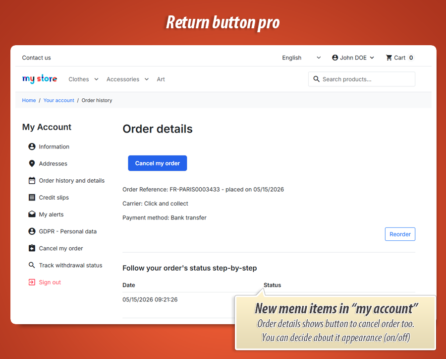 Foto 3: EU Retourknop – Online herroepingsformulier