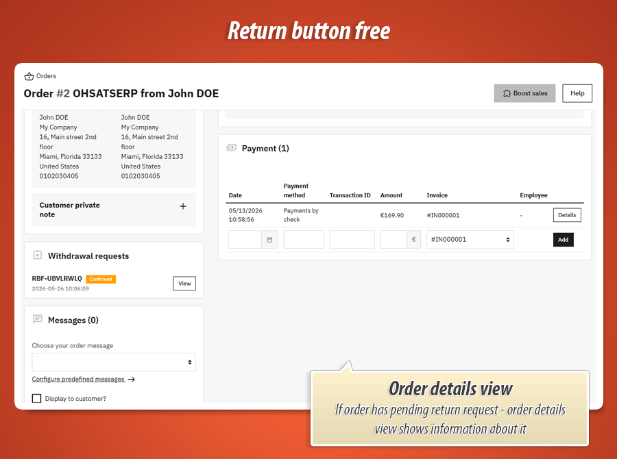 Foto 10: Return Button Free - Desistimiento UE (Gratis)