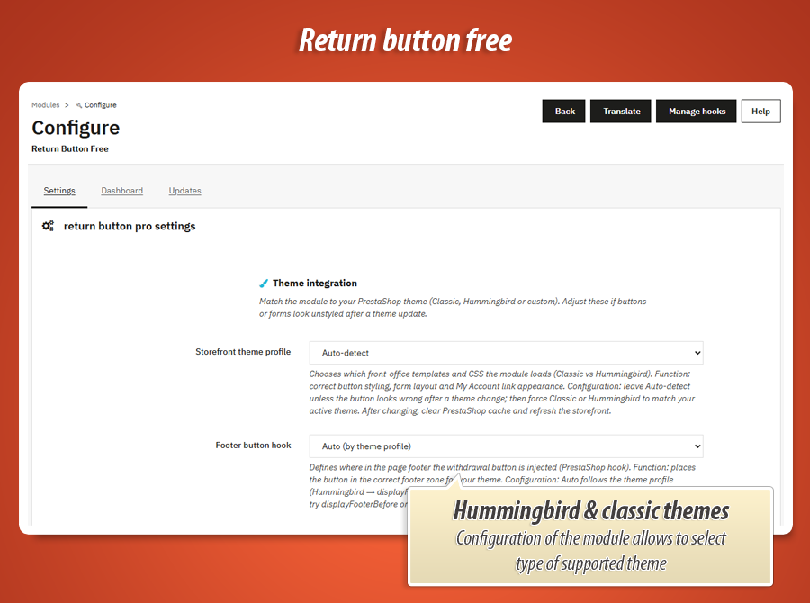 Foto 11: Return Button Free - Desistimiento UE (Gratis)