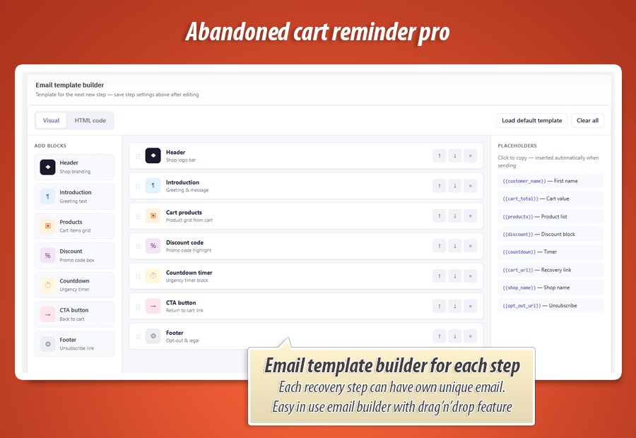 Foto 10: Abandoned Cart Reminder Pro – Drip-E-Mails, Rabattcodes & ROI