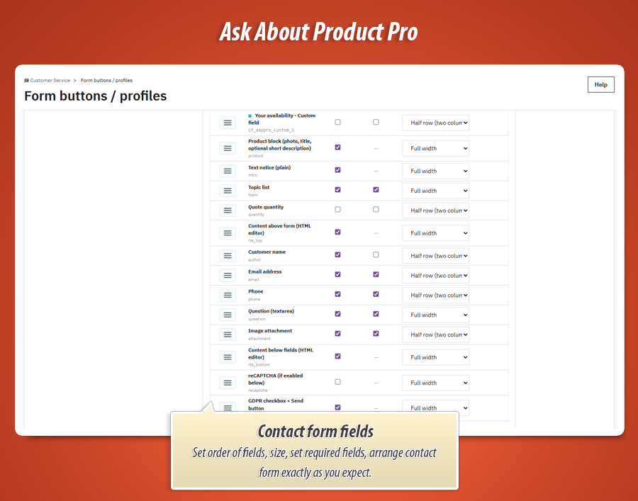 Foto 11: Vraag over product - contactformulieren pro