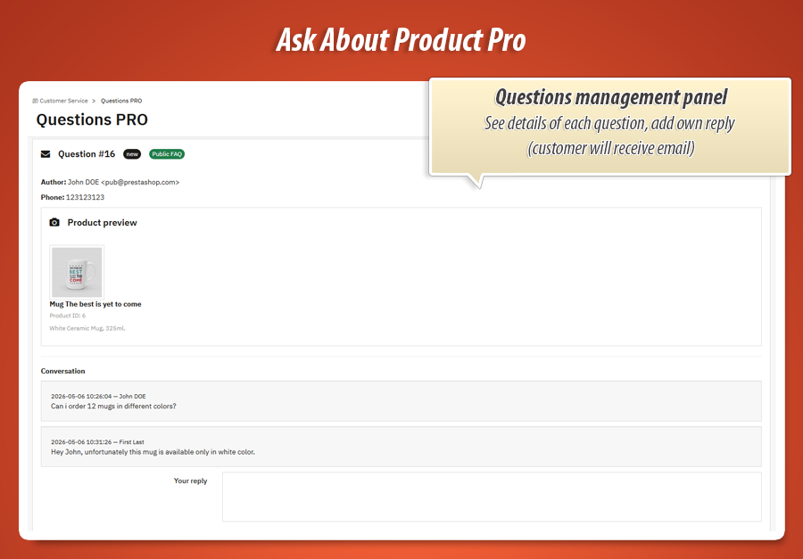 Foto 5: Vraag over product - contactformulieren pro